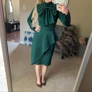 Emerald Green Bow Dress